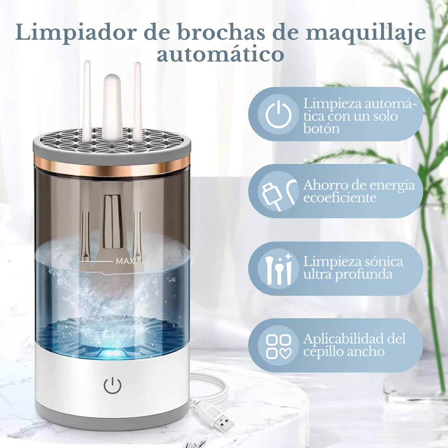 Limpiador de Brochas de Maquillaje Eléctrico. El Original!